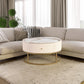 Modern Round Coffee Table with Drawers, Marble Table with Storage, Coffee Table for Living Room