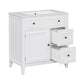 30" Bathroom Vanity with Sink Top, Solid Wood Cabinet with Door and Two Drawers, White