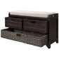 TREXM Storage Bench with Removable Basket and 2 Drawers, Fully Assembled Shoe Bench in Espresso Finish