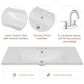 36" Single Bathroom Vanity Top with White Basin, 3-Faucet Holes, Ceramic Finish for Modern Bathrooms