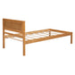 Platform Bed Frame with Headboard  Wood Slat Support  No Box Spring Needed Twin Oak