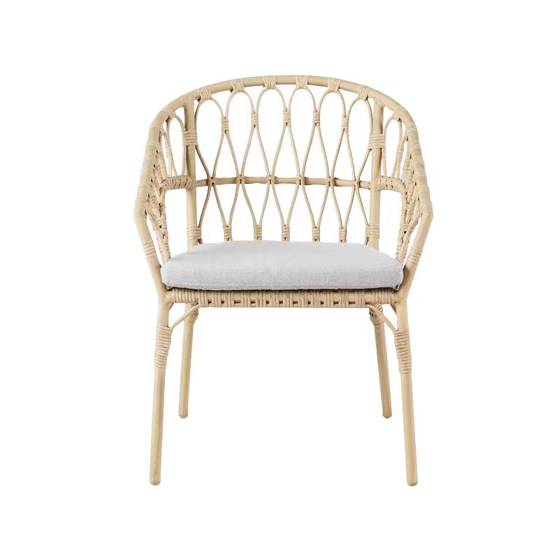 Outdoor dinner simple bamboo woven chair table legs