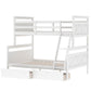 Twin over Full Bunk Bed with Ladder, Two Storage Drawers, Safety Guardrail  White