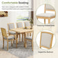 TOPMAX Expandable 84-Inch Dining Table Set with 24" Detachable Leaves, 6 Armless Chairs, and 2 Armchairs, Natural Finish