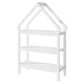 Twin House-Shaped Floor Bed with 2 Detachable Stands White