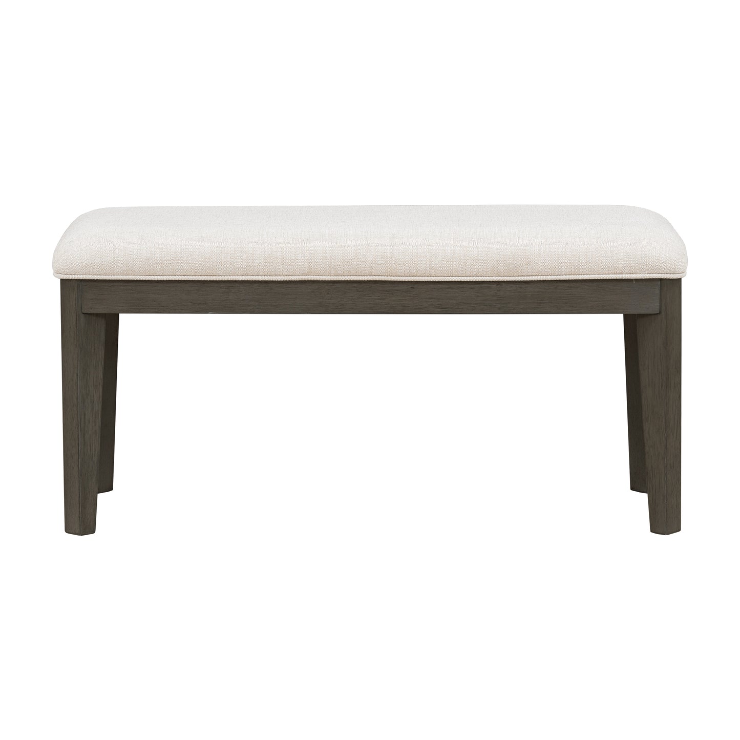 Juego de mesa de comedor TOPMAX de 6 piezas con sillas y banco tapizados, patas cónicas estilo rústico, gris oscuro y beige