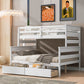 Wood Twin over Full Bunk Bed with 2 Drawers  White