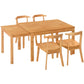 TOPMAX 65" 5-Piece Dining Set with Wheels, Expandable Table, and 4 Small Chairs, Natural Finish