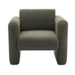 Modern Chair with Sheepskin Sherpa Fabric, Soft Cushion Armchair in Seaweed Green for Living Rooms