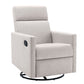 Modern Upholstered Rocker Nursery Chair Plush Seating Glider Swivel Recliner Chair Tan