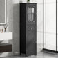 Tall Bathroom Cabinet, Freestanding Storage Cabinet with Drawer and Doors, MDF Board, Acrylic Door, Adjustable Shelf, Black