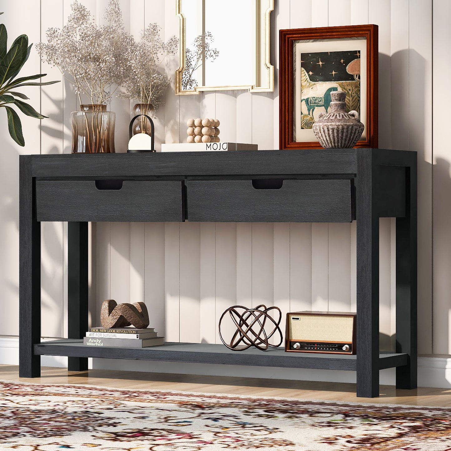 U_STYLE Console Table Entryway Table for Hallway Living Room with 2 Drawers and 1 Shelf