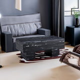 The black coffee table has patterns Modern rectangular table suitable for living rooms and apartments