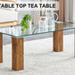 Glass-Top Coffee Table tea table with MDF Legs - Stylish Blend of Elegance and Durability