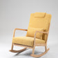 Rocking Chair Upholstered Fabric Rocking Armchair Indoor with High Backrest Glider Chairs and Lumbar Pillow for Living Room