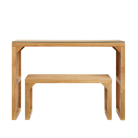 Conjunto de mesa y banco de comedor, diseño de madera de pino para entradas, salas de estar y cocinas