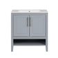 Bathroom Vanity with Sink, Multi-functional Bathroom Cabinet with Doors and Drawers, Solid Frame and MDF Board, Grey