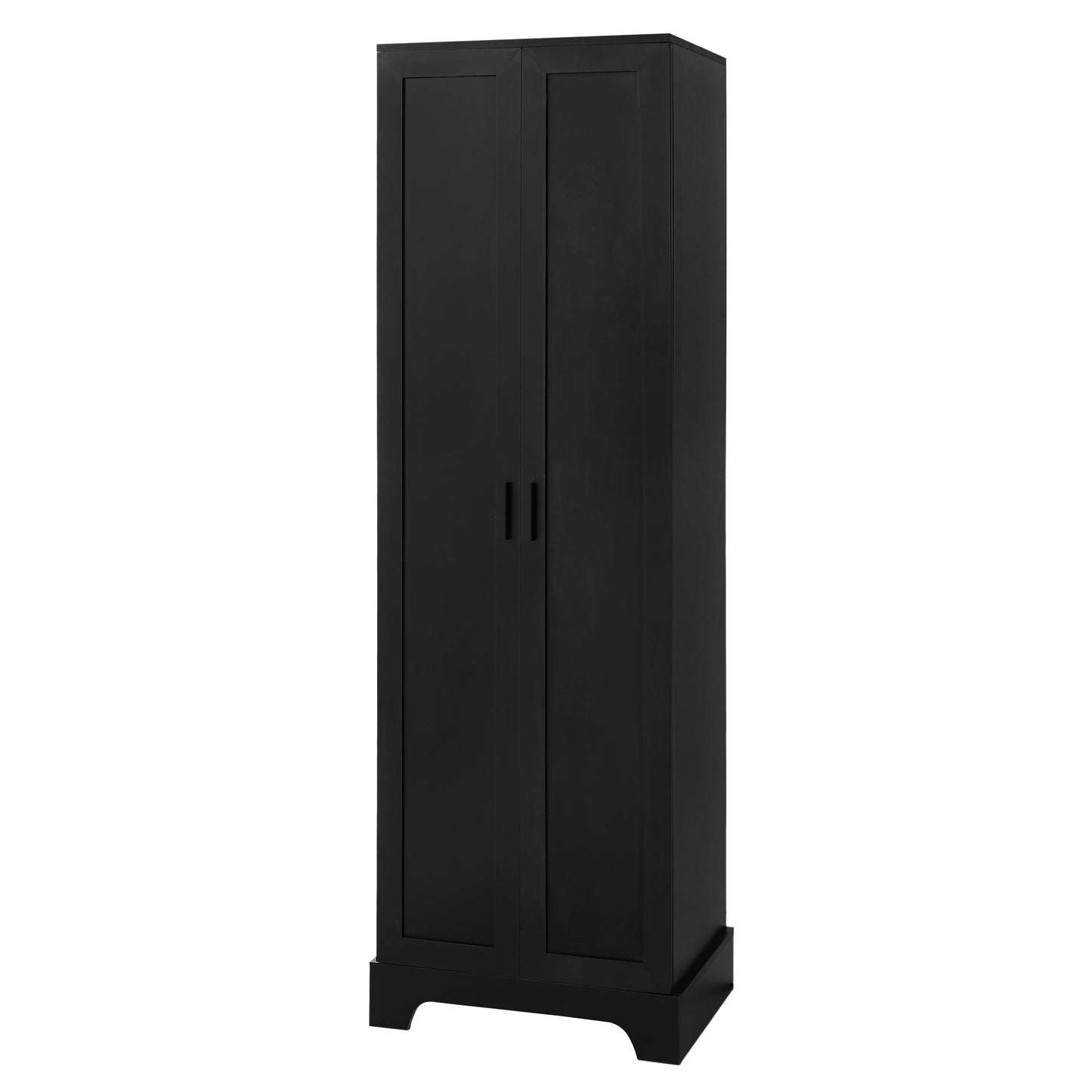 Storage Cabinet with Two Doors for Bathroom, Office, Adjustable Shelf, MDF Board, Black