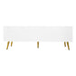 Modern Shoe Storage Bench with Hidden Storage and Upholstered Cushions, White Finish