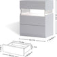 LED bedside table, bedroom, three drawers, dressing table, acrylic board, bedside furniture (white)