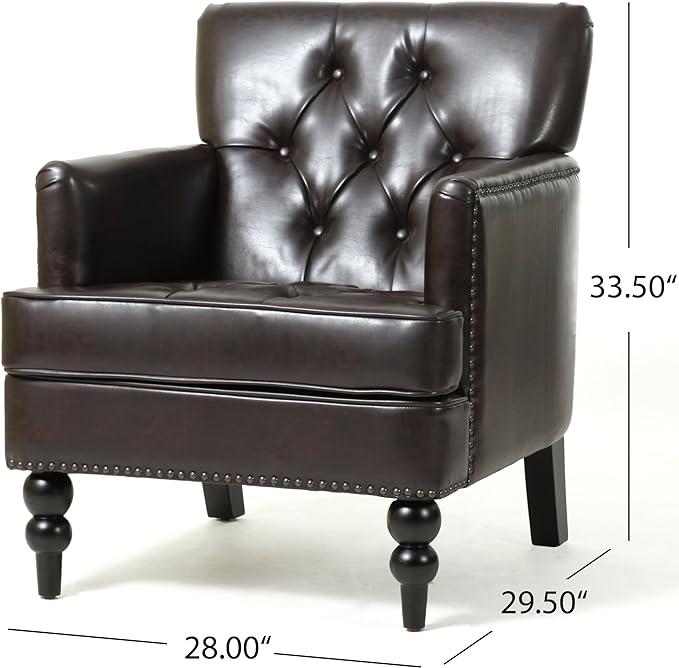 Harrison Tufted Club Chair, Comfortable and Elegant Design for Living Rooms