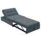 Four in one sofa bed, chair bed, multifunctional folding Ottoman bed with storage bag and USB port, dark blue