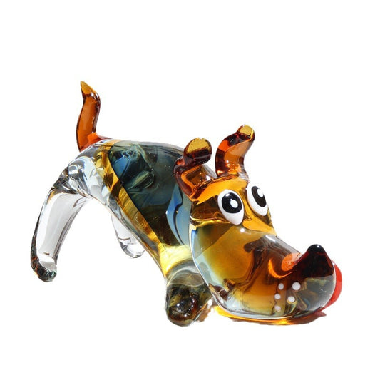 Glass Dog Statue Modern Crystal Home Decor Figures High End Nordic Puppy Figurine Luxury Living Room Decor Crystal Dog