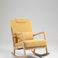 Rocking Chair Upholstered Fabric Rocking Armchair Indoor with High Backrest Glider Chairs and Lumbar Pillow for Living Room