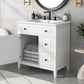 30" Bathroom Vanity with Sink Top, Solid Wood Cabinet with Door and Two Drawers, White