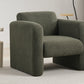 Modern Chair with Sheepskin Sherpa Fabric, Soft Cushion Armchair in Seaweed Green for Living Rooms