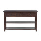 Retro Design Console Table with Two Open Shelves, Pine Solid Wood Frame and Legs for Living Room (Espresso)