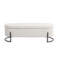 COOLMOR storage Ottoman chair with safety hinge and soft cushion fabric storage Ottoman stool (beige)