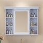 35'' x 28'' Blue Wall Mounted Bathroom Storage Cabinet with Mirror Door, Modern Bathroom Wall Cabinet with Mirror