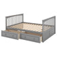 Full over Full Bunk Bed with Drawers, Convertible Beds  Gray