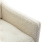 COOLMORE modern style armchair, plush decorative fabric armchair with golden metal legs (white teddy bear)