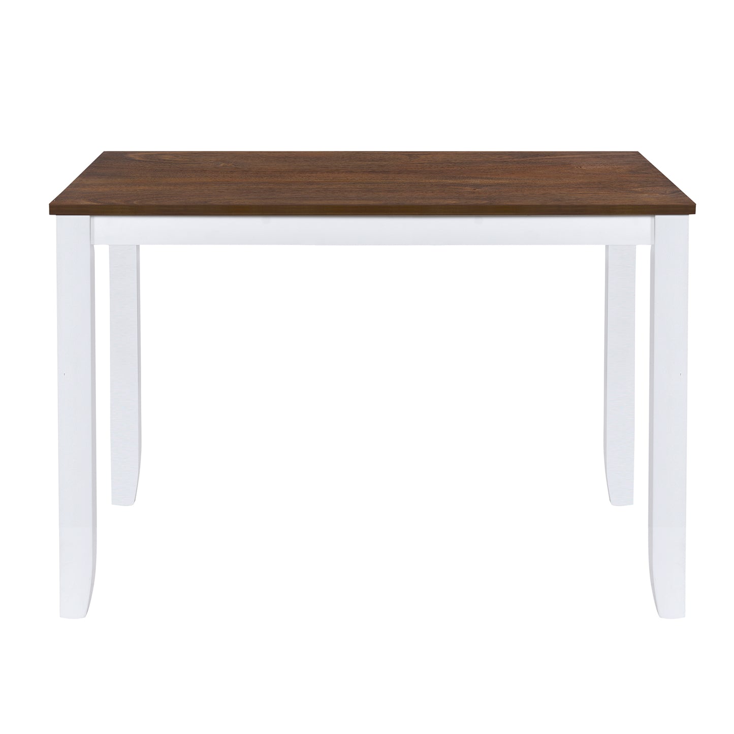 Juego de mesa de comedor de madera rústica minimalista de 5 piezas TOPMAX con 4 sillas con respaldo en X, acabado blanco