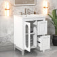 Bathroom Vanity with Sink, Bathroom Vanity Cabinet with Two Drawers and Door, Adjustable Shelf, Solid Wood and MDF, White