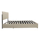 Full Upholstered Platform Bed with Lifting Storage Full Size Bed Frame with Storage and Tufted Headboard