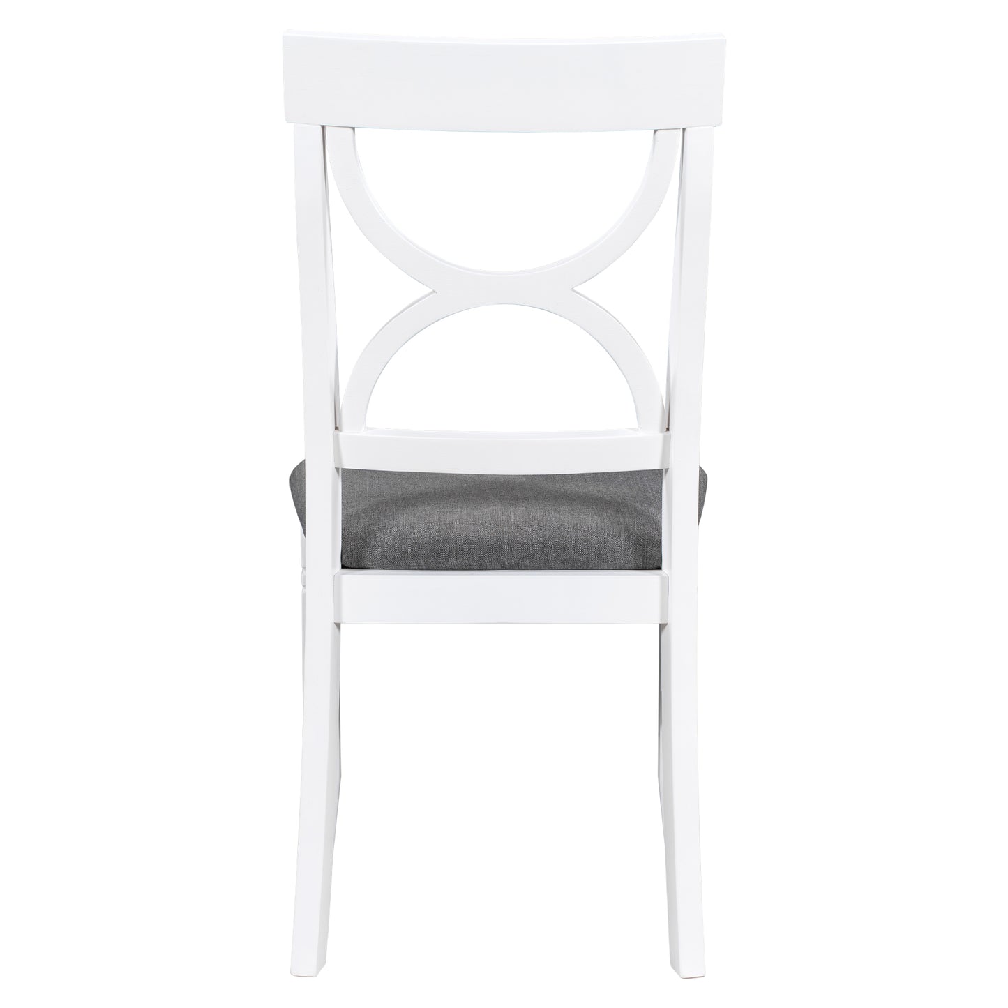 Juego de mesa de comedor de madera TOPMAX de 6 piezas con banco tapizado y 4 sillas, estilo rústico en gris y blanco