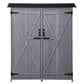 Outdoor 5.3ft Hx4.6ft L Wood Storage Shed Tool Organizer,Garden Shed, Storage Cabinet with Waterproof Asphalt Roof Gray