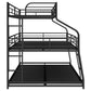 Twin XL/Full XL/Queen Triple Bunk Bed with Long and Short Ladder and Full-Length Guardrails Black