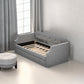 Upholstered Daybed with Trundle, Wood Slat Support,Upholstered Frame Sofa Bed   Twin Gray