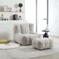 Fluffy bean bag chair Super soft couch chair with memory foam and footstool Indoor modern focus bean bag chair