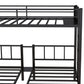 Twin over Twin & Twin Bunk Beds for 3, Twin XL over Twin & Twin Bunk Bed Metal Triple Bunk Bed, Black