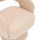 Swivel Accent Chair Armchair  Round Barrel Chair in Fabric for Living Room Bedroom Nude Teddy