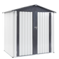 XWT014 Garden Metal Storage Shed Gray White 6x4x6ft outdoor storing tools Rainproof Hinge door version