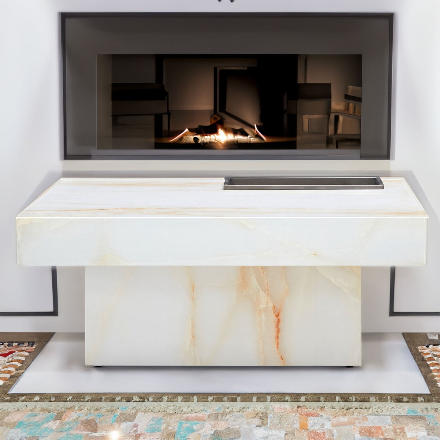 A modern and practical coffee table with imitation marble patterns made of MDF material