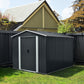 8ft x 10ft Outdoor Metal Storage Shed with Floor Base Black