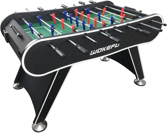 Table Soccer Arcade Game, Match-Sized Soccer Table with 2 Balls and Beverage Racks