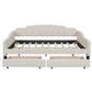 Full Size Upholstered Tufted Daybed with Two Drawers, Beige